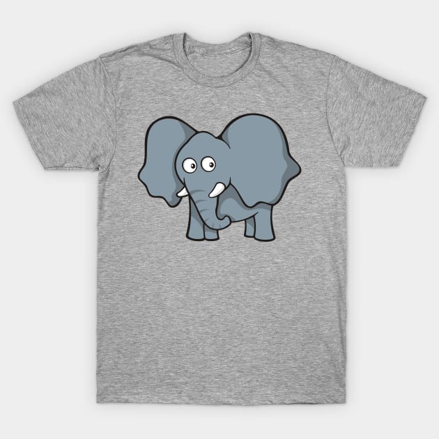 Gray Elephant Cartoon T-Shirt by sifis